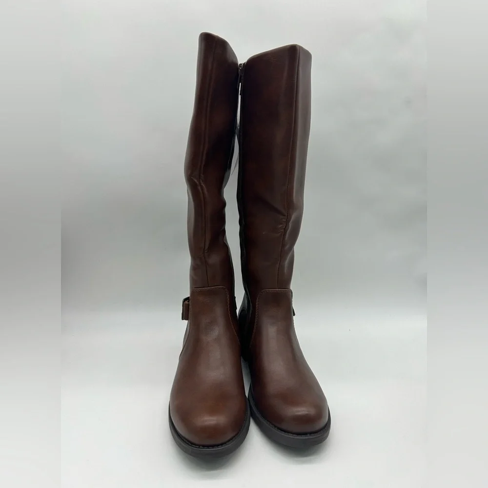 Baretraps Carmen Brown Knee-High Riding Vegan Boots Size 6 New With Box